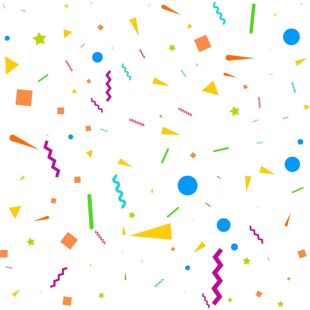 Vecteur gratuit modèle de conception de concept de confettis vacances happy day white background celebration vector illustration