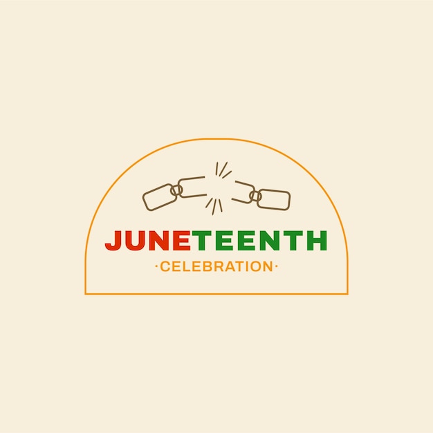 Vecteur gratuit modèle de conception du logo de juneteenth