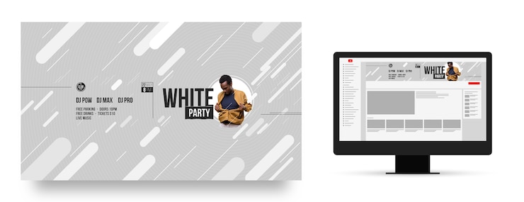 Vecteur gratuit modèle de conception de fête blanche design plat