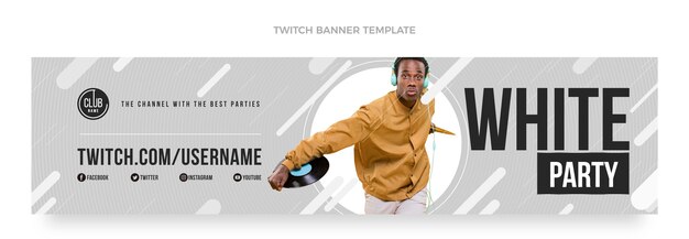 Modèle de conception de fête blanche design plat