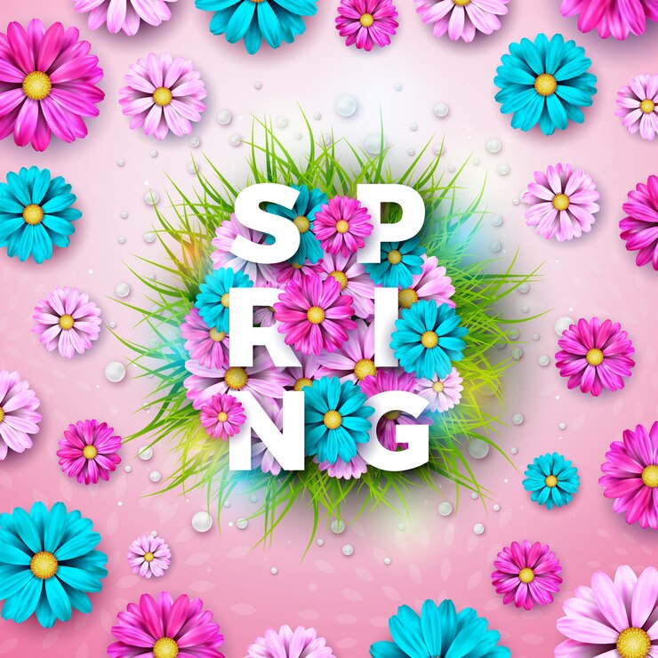 Vecteur gratuit modèle de conception florale avec typographie letterposter ou carte de voeux.