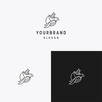 Modèle de conception d'icône de logo d'oiseau