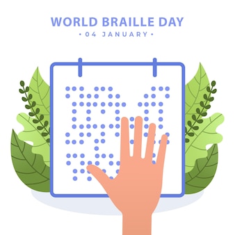 Modèle de conception d'illustration de la journée mondiale du braille