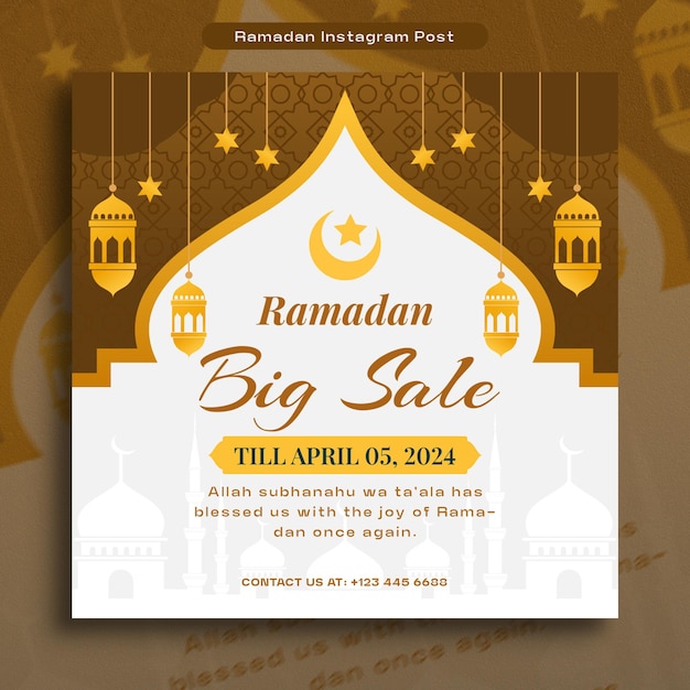 Vecteur gratuit un modèle de conception d'illustration pour les médias sociaux du ramadan