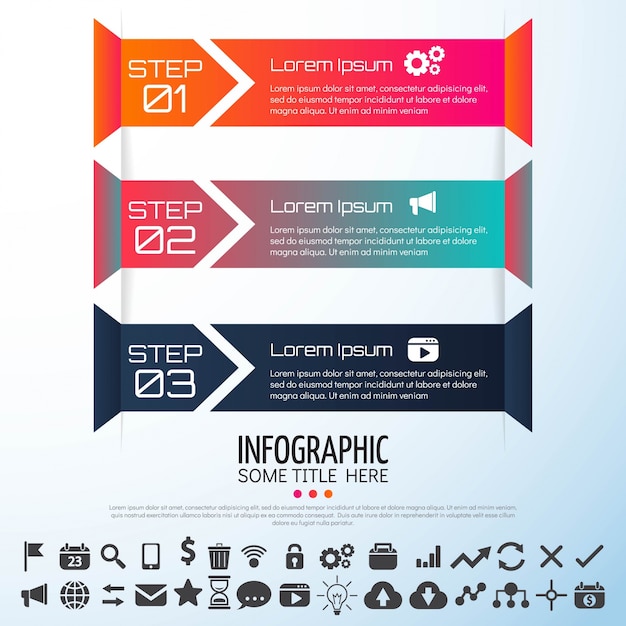 Vecteur gratuit modèle de conception d'infographie de flèche