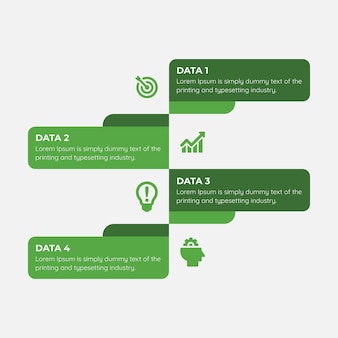 Modèle de conception infographique d'entreprise en 4 étapes avec zone de texte