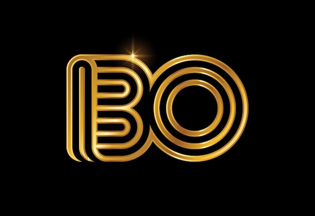 Modèle de conception de lettres de ligne créative de logo de lettre de lignes de combinaison de b et d'o