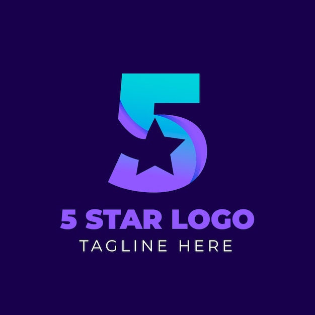 Vecteur gratuit modèle de conception de logo 5 étoiles