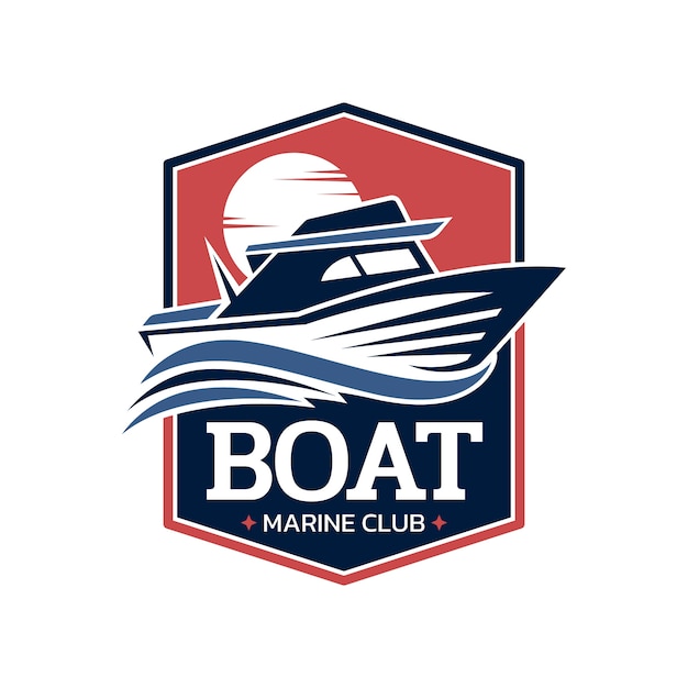 Vecteur gratuit modèle de conception de logo de bateau