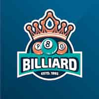 Vecteur gratuit modèle de conception de logo de billard