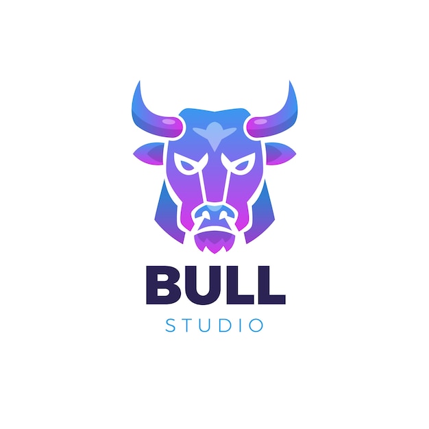 Vecteur gratuit modèle de conception de logo bull