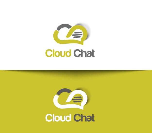 Modèle de conception de logo Cloud Chat