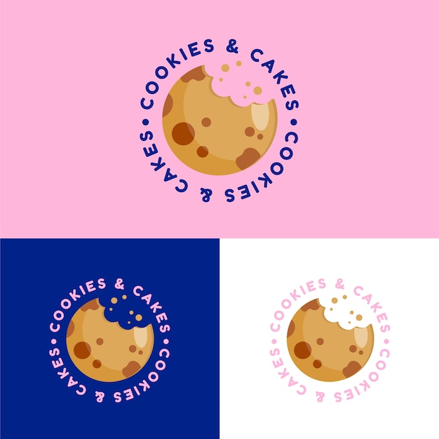 Vecteur gratuit modèle de conception de logo de cookies