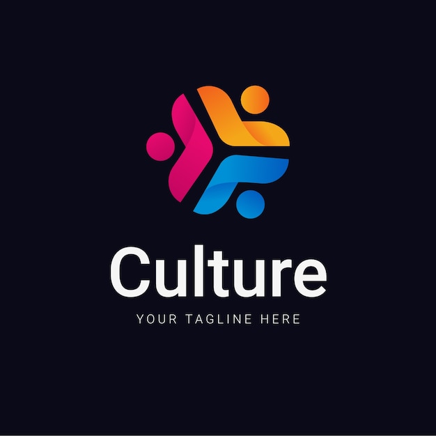 Modèle de conception de logo de culture dégradée
