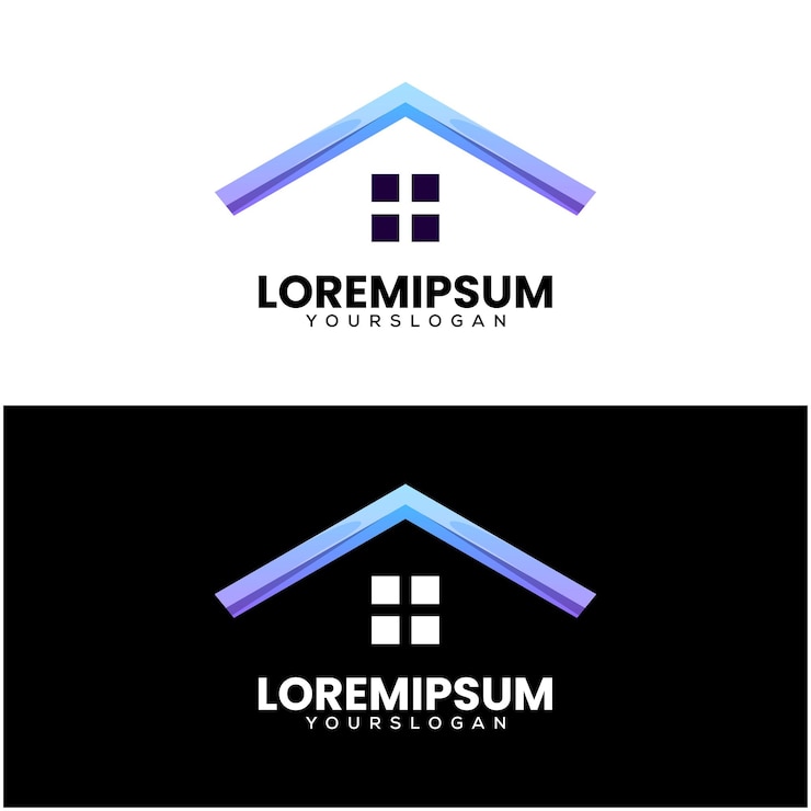 Vecteur gratuit modèle de conception de logo dégradé maison