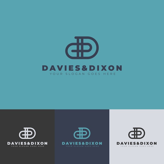 Modèle de conception de logo design plat dd
