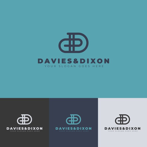 Modèle de conception de logo design plat dd