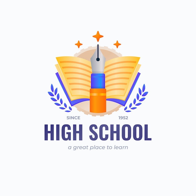 Vecteur gratuit modèle de conception de logo d'école dégradé