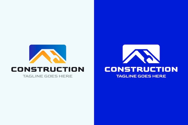 Vecteur gratuit modèle de conception de logo d'entreprise de construction dégradé