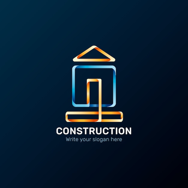 Vecteur gratuit modèle de conception de logo d'entreprise de construction dégradé