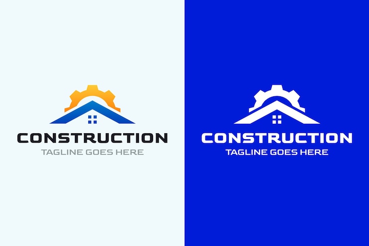 Vecteur gratuit modèle de conception de logo d'entreprise de construction