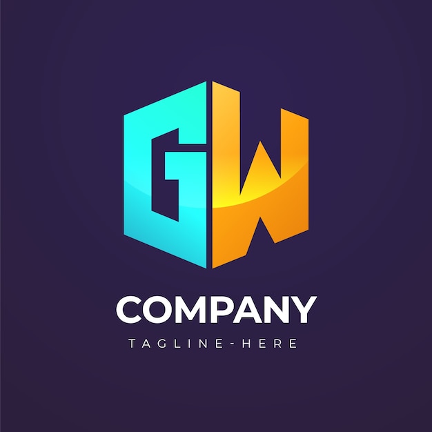 Vecteur gratuit modèle de conception de logo gw