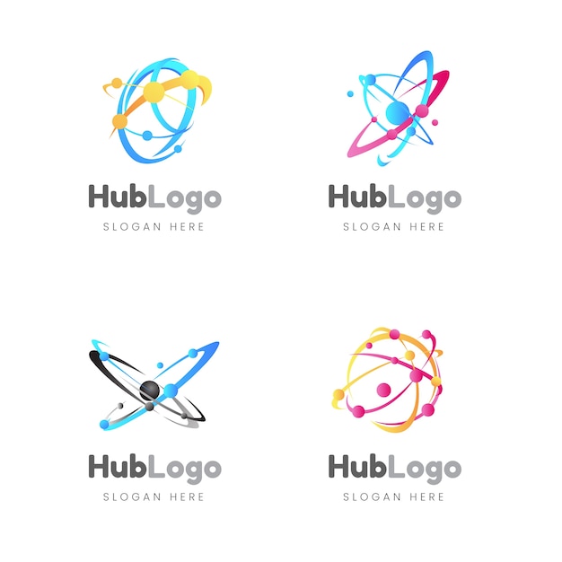 Vecteur gratuit modèle de conception de logo hub