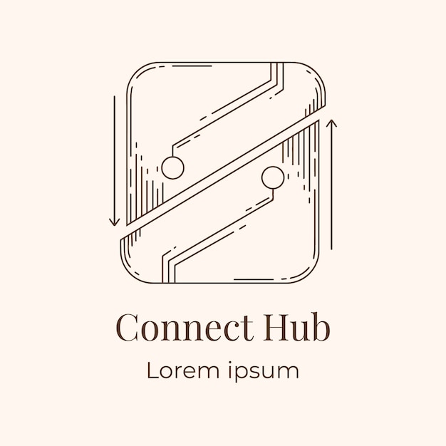 Vecteur gratuit modèle de conception de logo hub