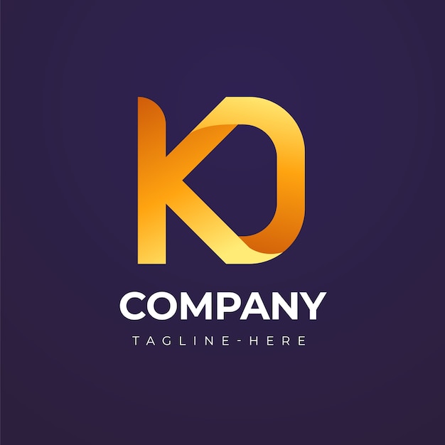 Vecteur gratuit modèle de conception de logo kd