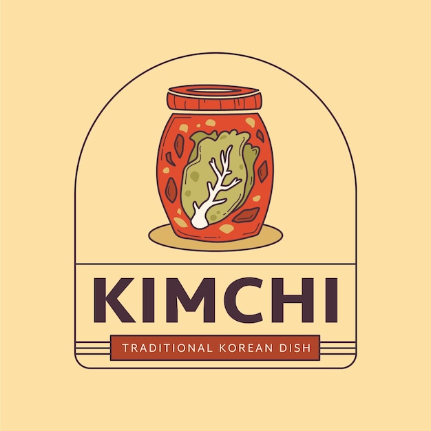 Vecteur gratuit modèle de conception de logo kimchi