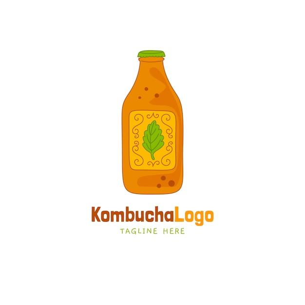 Vecteur gratuit modèle de conception de logo kombucha