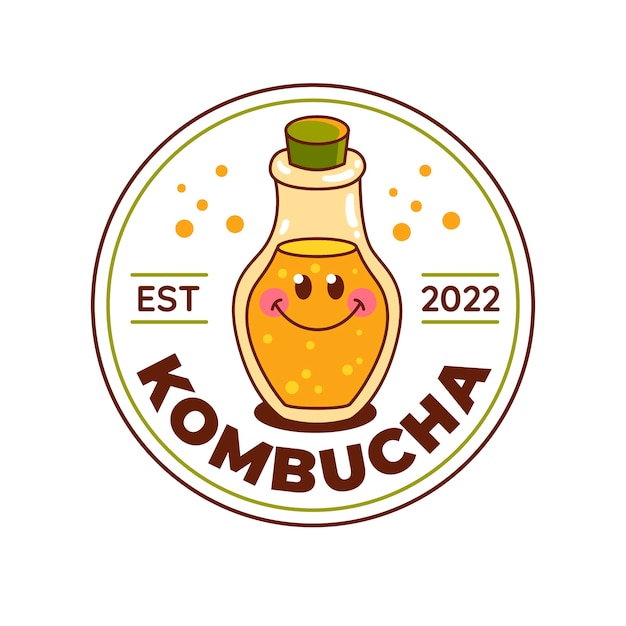 Vecteur gratuit modèle de conception de logo kombucha