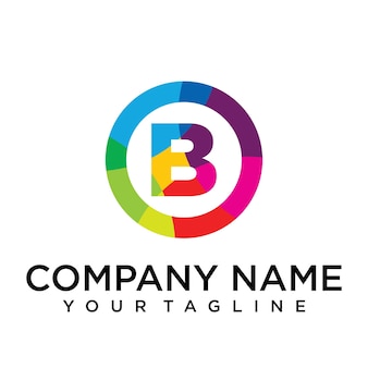 Modèle de conception de logo lettre b. signe créatif doublé coloré