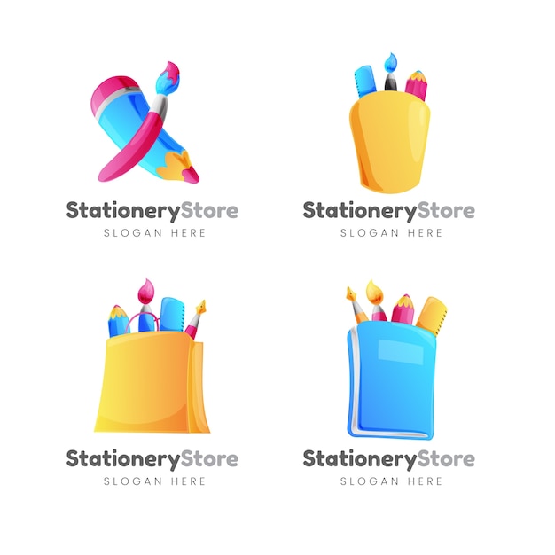 Modèle de conception de logo de magasin de papeterie