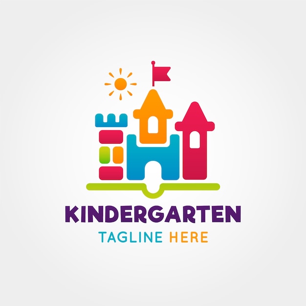 Vecteur gratuit modèle de conception de logo de maternelle