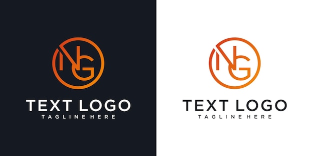 Modèle de conception de logo monogramme initial lettre ng