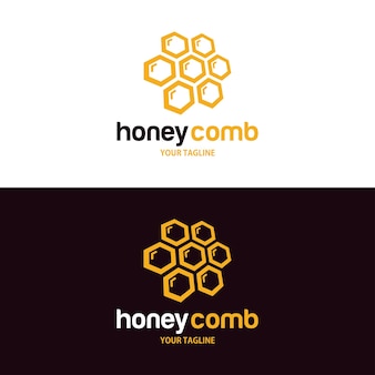 Modèle de conception de logo en nid d'abeille