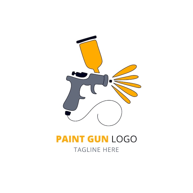 Modèle De Conception De Logo De Pistolet à Peinture