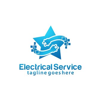 Modèle de conception de logo de service électrique