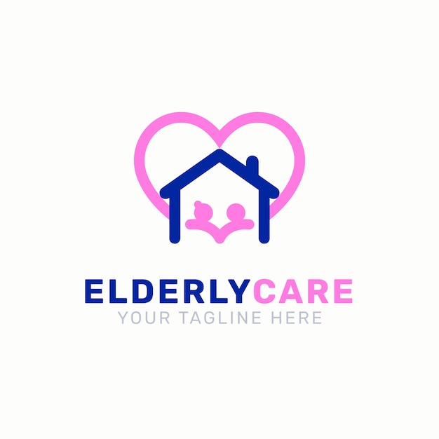 Vecteur gratuit modèle de conception de logo de soins de santé à domicile