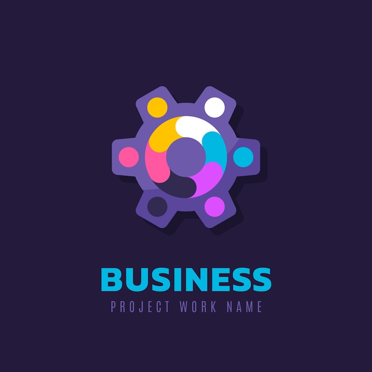 Vecteur gratuit modèle de conception de logo de travail d'équipe design plat