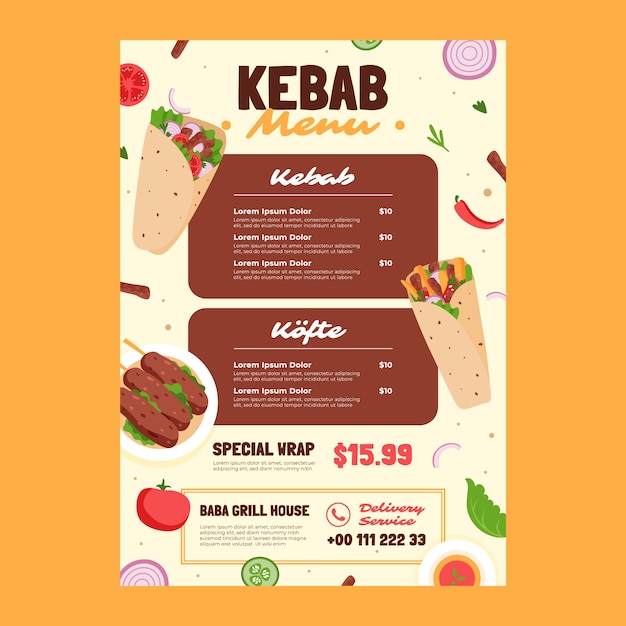 Modèle de conception de menu kebab