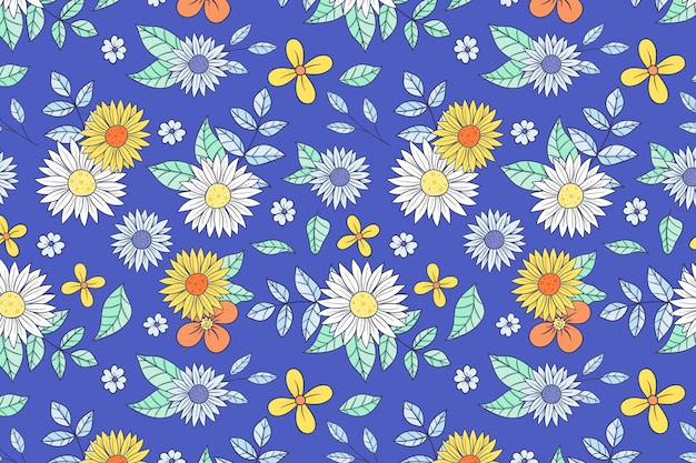 Vecteur gratuit modèle de conception de motif de fleurs