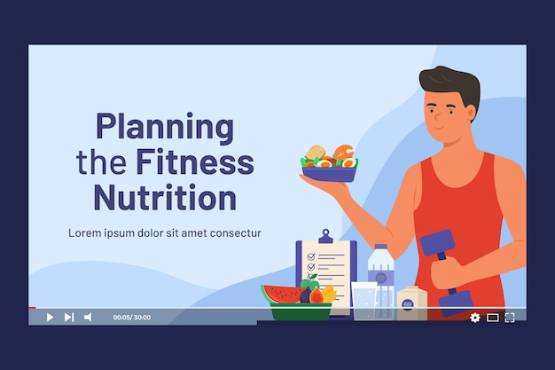 Vecteur gratuit modèle de conception de nutrition fitness dessiné à la main