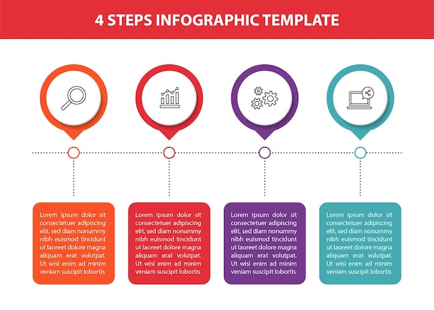 Modèle De Conception D'organigramme Infographique En 4 étapes