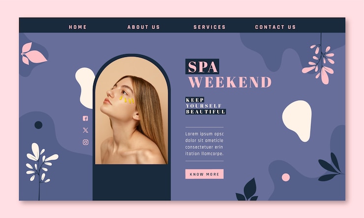 Vecteur gratuit modèle de conception de spa à l'aplatissement