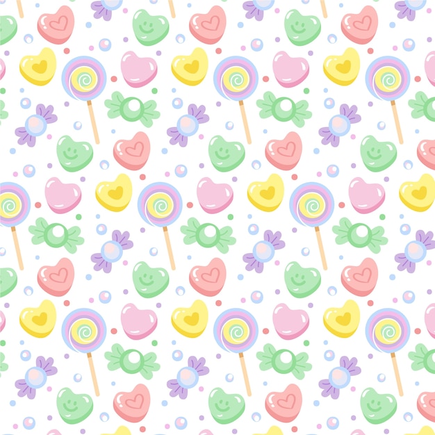 Modèle de couleur pastel bonbon dessiné à la main
