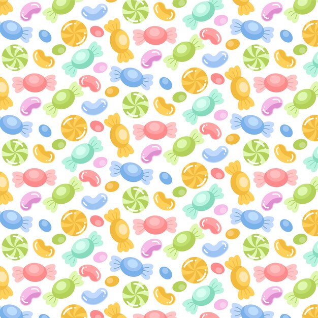 Modèle de couleur pastel bonbon dessiné à la main
