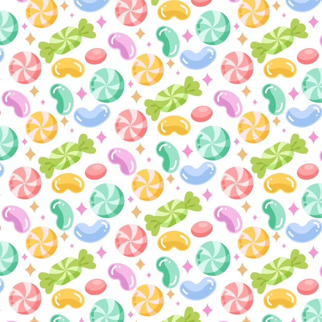 Modèle de couleur pastel bonbon dessiné à la main