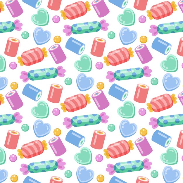 Modèle de couleur pastel bonbon dessiné à la main